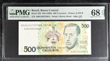 Brazil 500 Cruzeiros ND 1990 P 230 Superb Gem UNC PMG 68 EPQ TOP POP