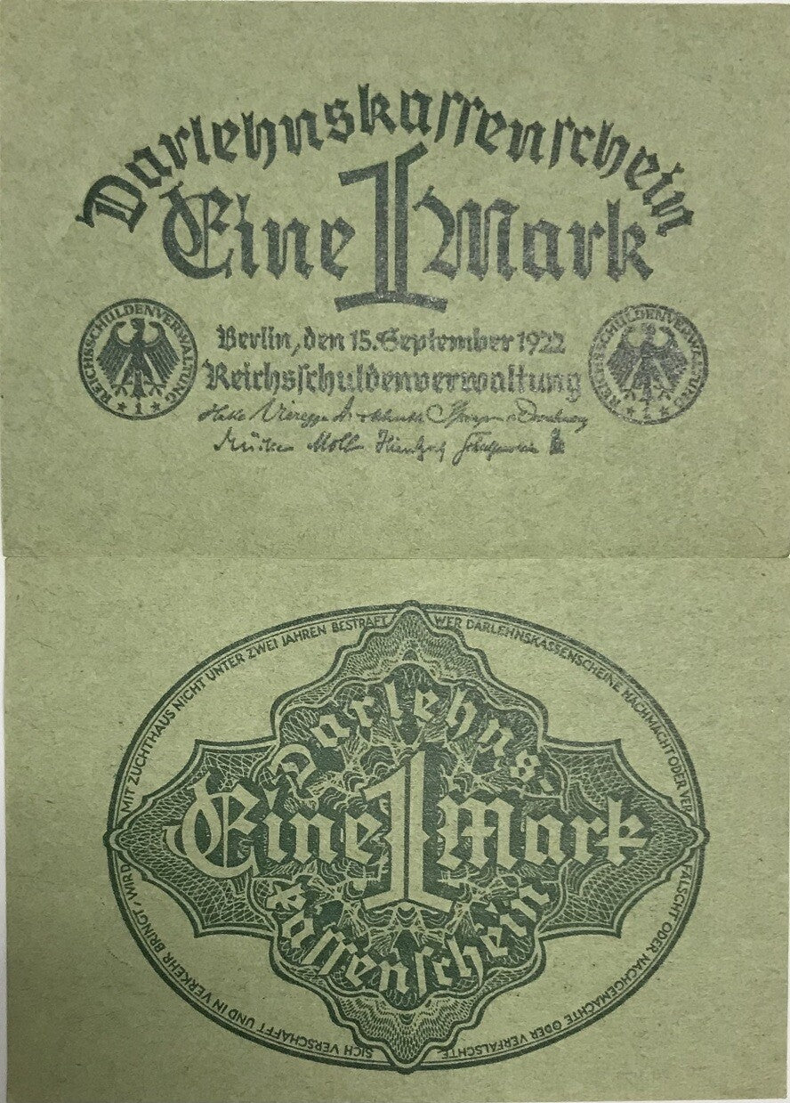 Germany 1 Mark 1922 P 61 AUnc