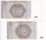 Bosnia & Herzegovina Set 2 UNC 20 Convertible Maraka 2019 P 82 P 83