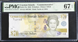 Cayman Islands 70 Dollar 2022 QEII Commemorative P 47 Superb Gem UNC PMG 67 EPQ