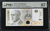 Serbia 2000 Dinara 2011 P 61 a AA PREFIX Superb Gem UNC PMG 67 EPQ