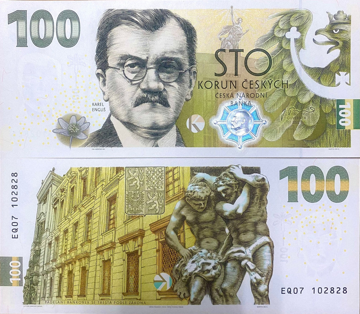 Czech Republic 100 Korun 2022 Commemorative BIG Note P 30 UNC With Folder