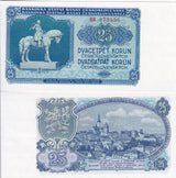 Czechoslovakia 25 Korun 1953 P 84 a UNC ,Equestrian Statue of Jan Zizka, GOZNAK