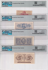 Greece Set 4; 50 Lepta 1 2 5 Drachmai 1941 P 316 317-319 Choice UNC PMG 64 EPQ