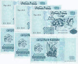 Algeria 100 Dinars 1992 P 137 UNC LOT 3 PCS Battle of El Harrrach Ancient galley