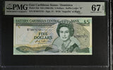 East Caribbean 5 Dollars ND 1988-1993 P 22 d Superb Gem UNC PMG 67 EPQ TOP POP
