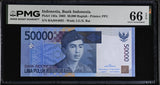Indonesia 50000 Rupiah 2005 P 145 a Gem UNC PMG 66 EPQ , graded