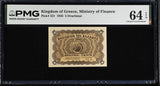 Greece 5 Drachmai 1945 P 321 Choice UNC PMG 64 EPQ