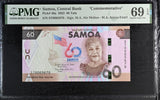Samoa 60 Tala 2023 P 46 a 60th Commemorative # 5670 Superb Gem UNC PMG 69 EPQ