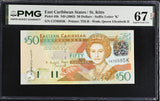 East Caribbean 50 Dollars ND 2003 P 45 k QE II Superb Gem UNC PMG 67 EPQ