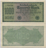 Germany 1000 Mark 1922 P 76 a UNC