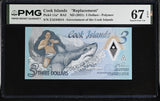 Cook Islands 3 Dollars ND 2021 P 11 a* ZA Replacement Superb Gem UNC PMG 67 EPQ