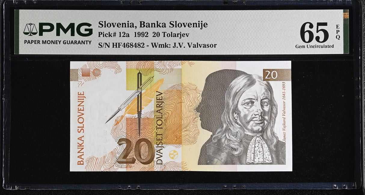 Slovenia 20 Tolajev 1992 P 12 a Gem UNC PMG 65 EPQ