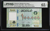 Lebanon 100000 Livres 2022 P 95 e Gem UNC PMG 65 EPQ
