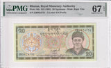 Bhutan 20 Ngultrum ND 1992 P 16 b Superb Gem UNC PMG 67 EPQ