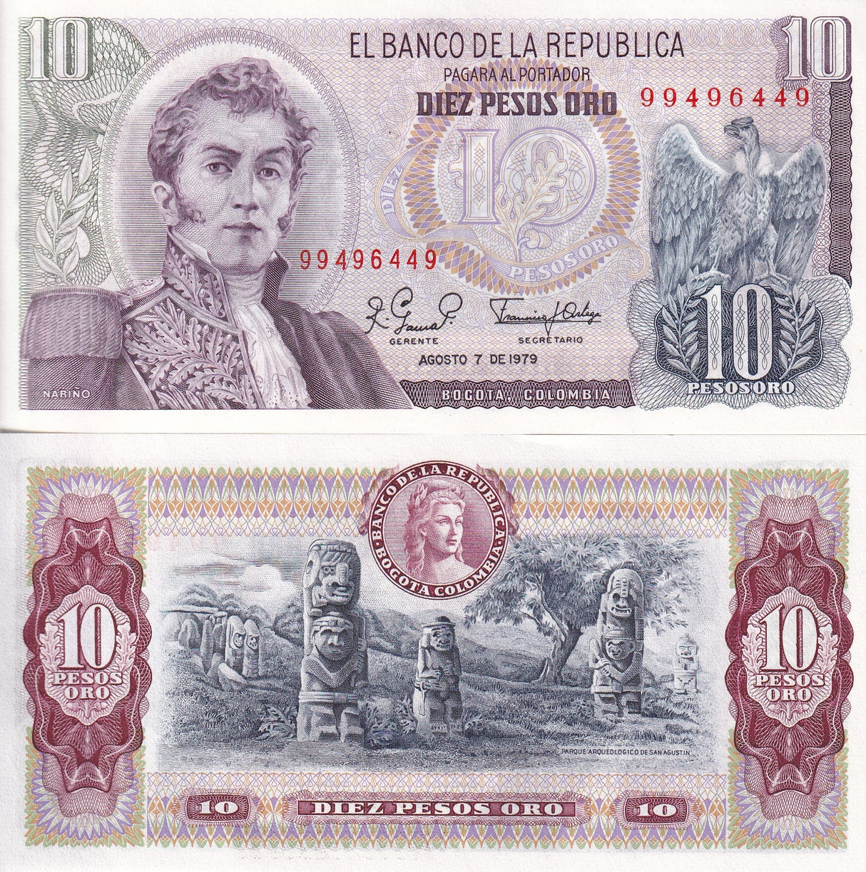 Colombia 10 Pesos 1979 P 407 g UNC