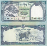 Nepal 50 Rupees 2012 P 72 Rastra Bank UNC,  Mount Everest ,Himalayan Tahr