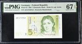 Germany 5 Deutsche Mark 1991 P 37 Superb Gem UNC PMG 67 EPQ