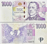 Czech Republic 1000 Korun 2008 P 25 c Series V UNC ,S. T. Cenin,Eagle