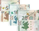 Azerbaijan Set 3 UNC 5 10 20 Manat ND Random Year P 39 40 41
