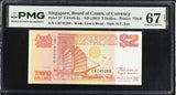 Singapore 2 Dollars ND 1991 P 27 Superb Gem UNC PMG 67 EPQ