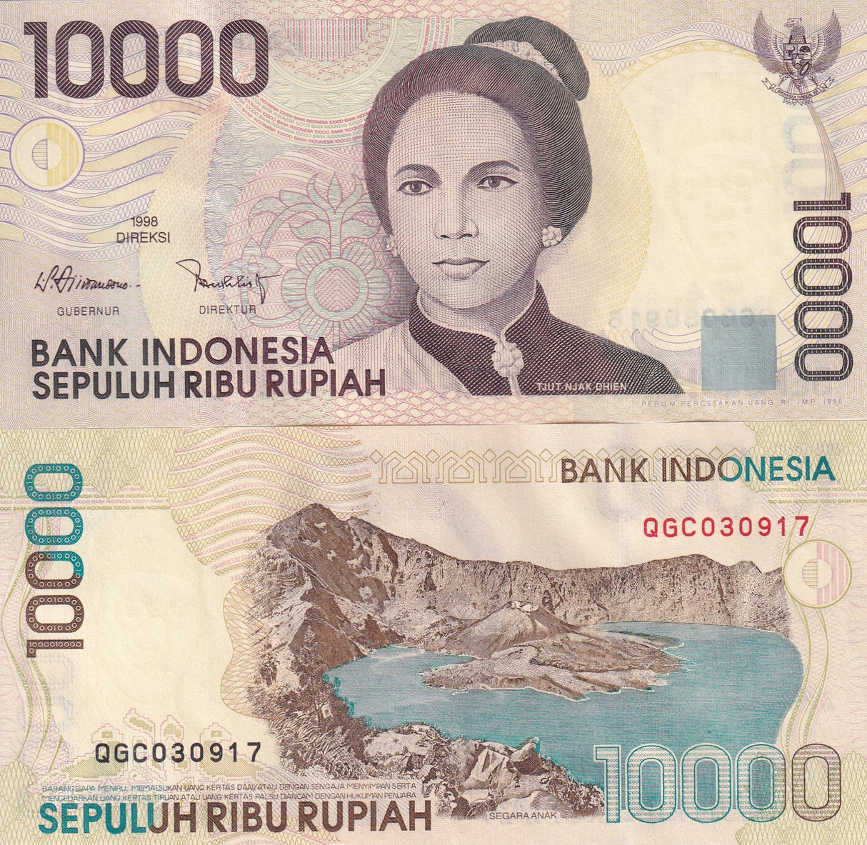 Indonesia 10000 Rupiah 1998/Random Year P 137 UNC