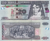 Guatemala 20 Quetzales 2024 2026 New Sign Date P 124 k UNC, Mariano Galvez