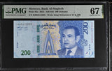 Morocco 200 Dirhams 2023 P 82 a Superb Gem UNC PMG 67 EPQ