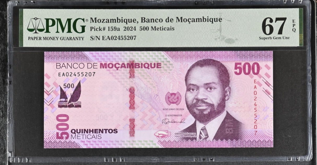 Mozambique 500 Meticais 2024 P 159 a Superb Gem UNC PMG 67 EPQ
