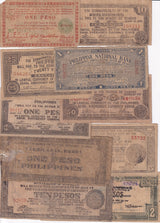 Philippines Set of 10 Death Sentence Guerilla Money of World War II Circulated