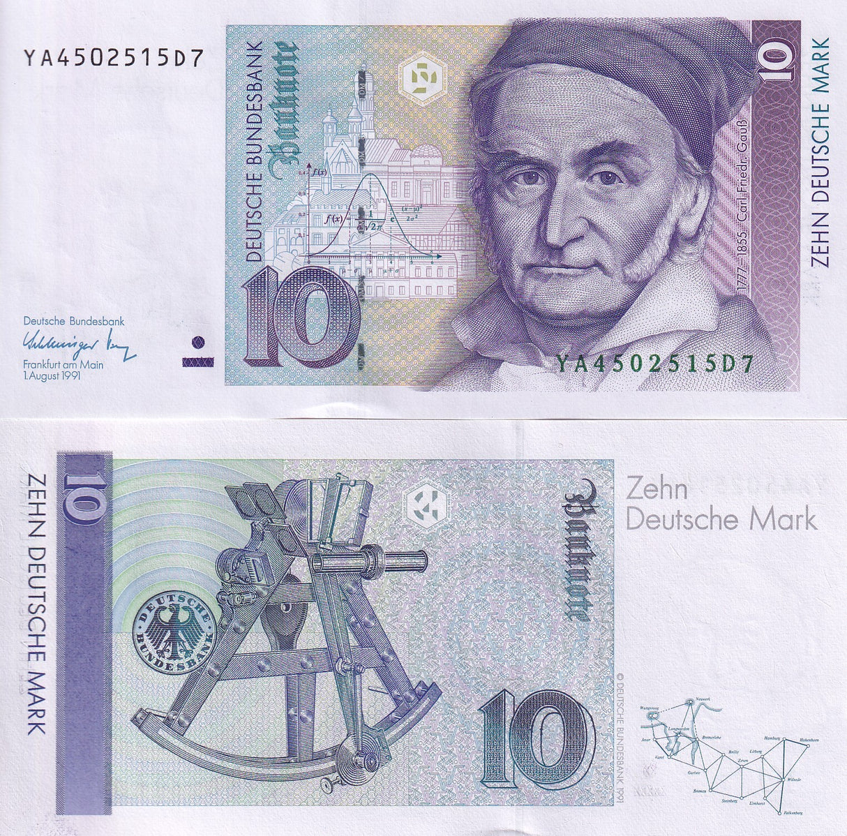 Germany 10 Mark 1991 Pre Euro Replacement YA P 38 b* UNC