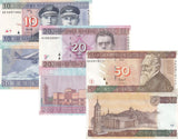 Lithuania 10 20 50 Litu 2003 2007 P 67 P 68 P 69 UNC