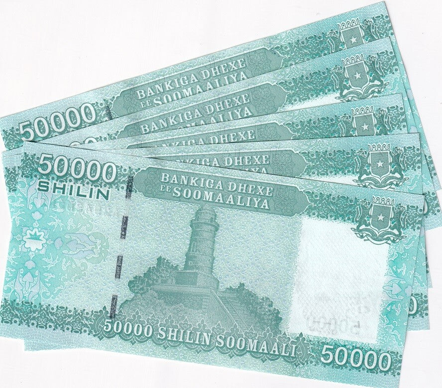 Somalia 50000 Shillings 2010 ND 2023 P 43 UNC LOT 5 Pcs