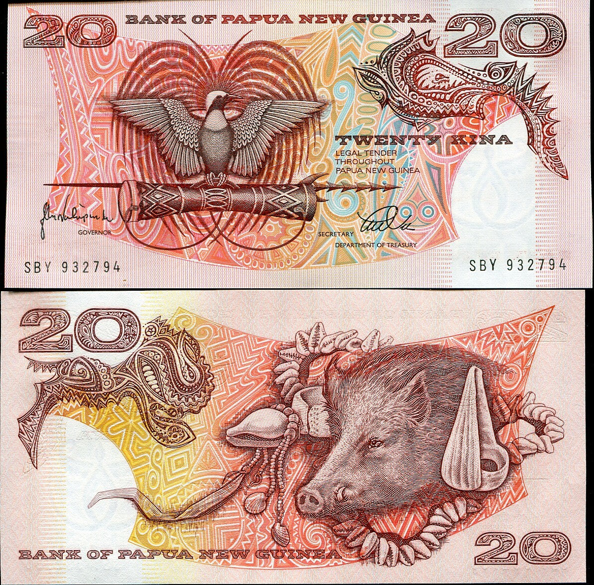 Papua New Guinea 20 Kina ND 1998 P 10 c UNC