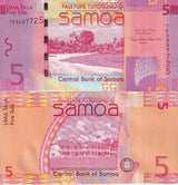 Western Samoa 5 Tala ND 2008/2017 P 38 c UNC, Faletupe Tutotonu o Samoa Central