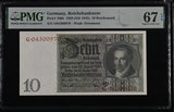 Germany 10 Rentenmark 1929 ND 1945 P 180 b Superb Gem UNC PMG 67 EPQ