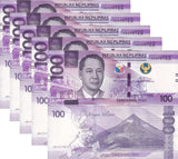 Philippines 100 Piso 2025 P 232A UNC LOT 5 PCS