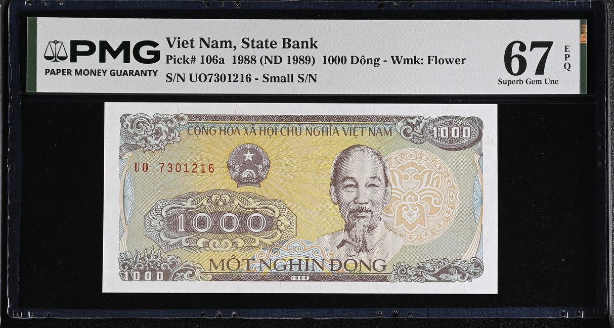Vietnam 1000 Dong 1988 ND 1989 P 106 a Superb Gem UNC PMG 67 EPQ