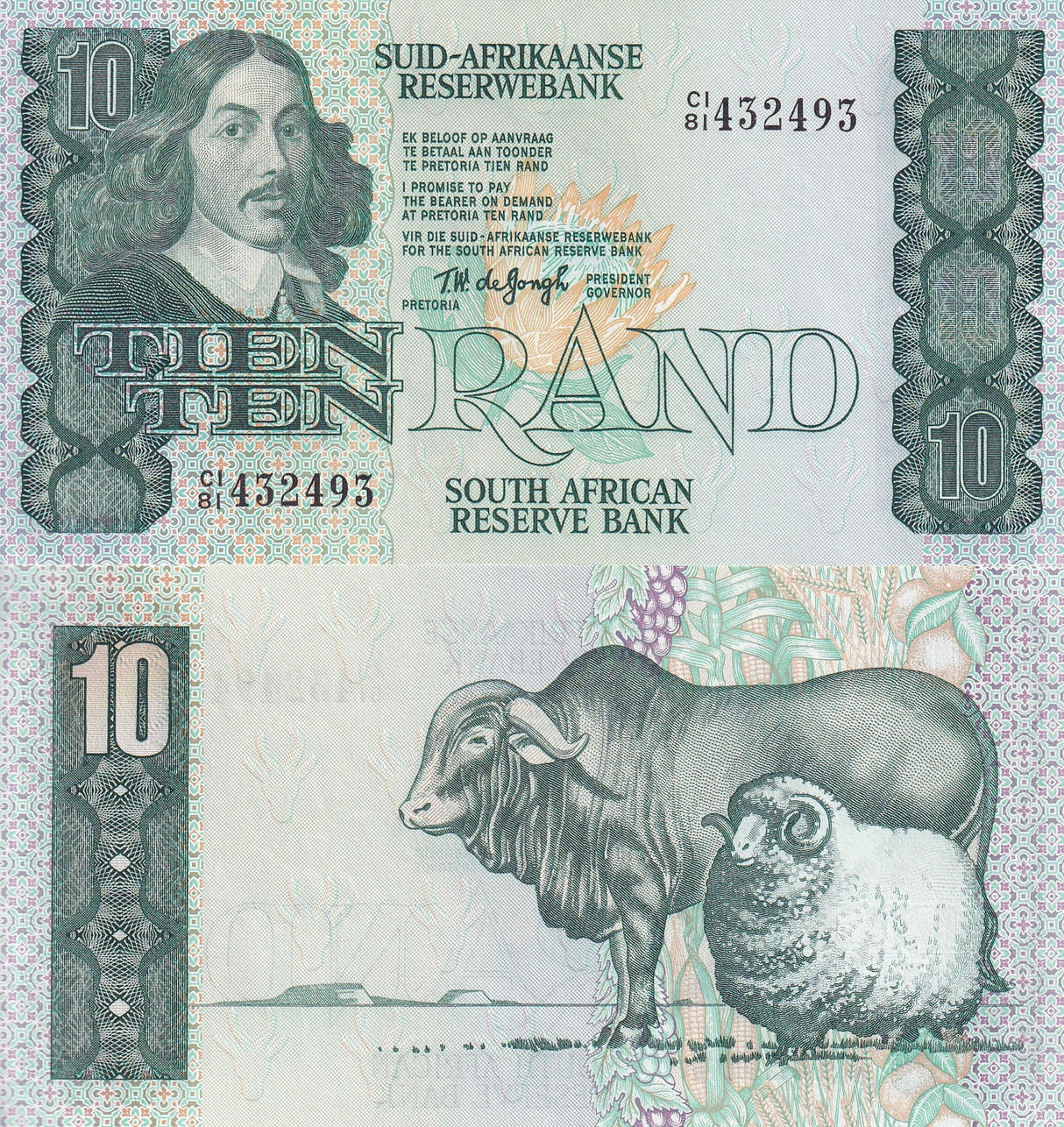 South Africa 10 Rand ND 1985 - 1990 P 120 a UNC