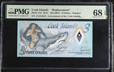 Cook Islands 3 Dollars ND 2021 ZA P 11 a* Replacement Superb Gem UNC PMG 68 EPQ