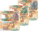 Russia Test Note GOZNAK SET 3 UNC Africa Rhino Lion Big Elephant