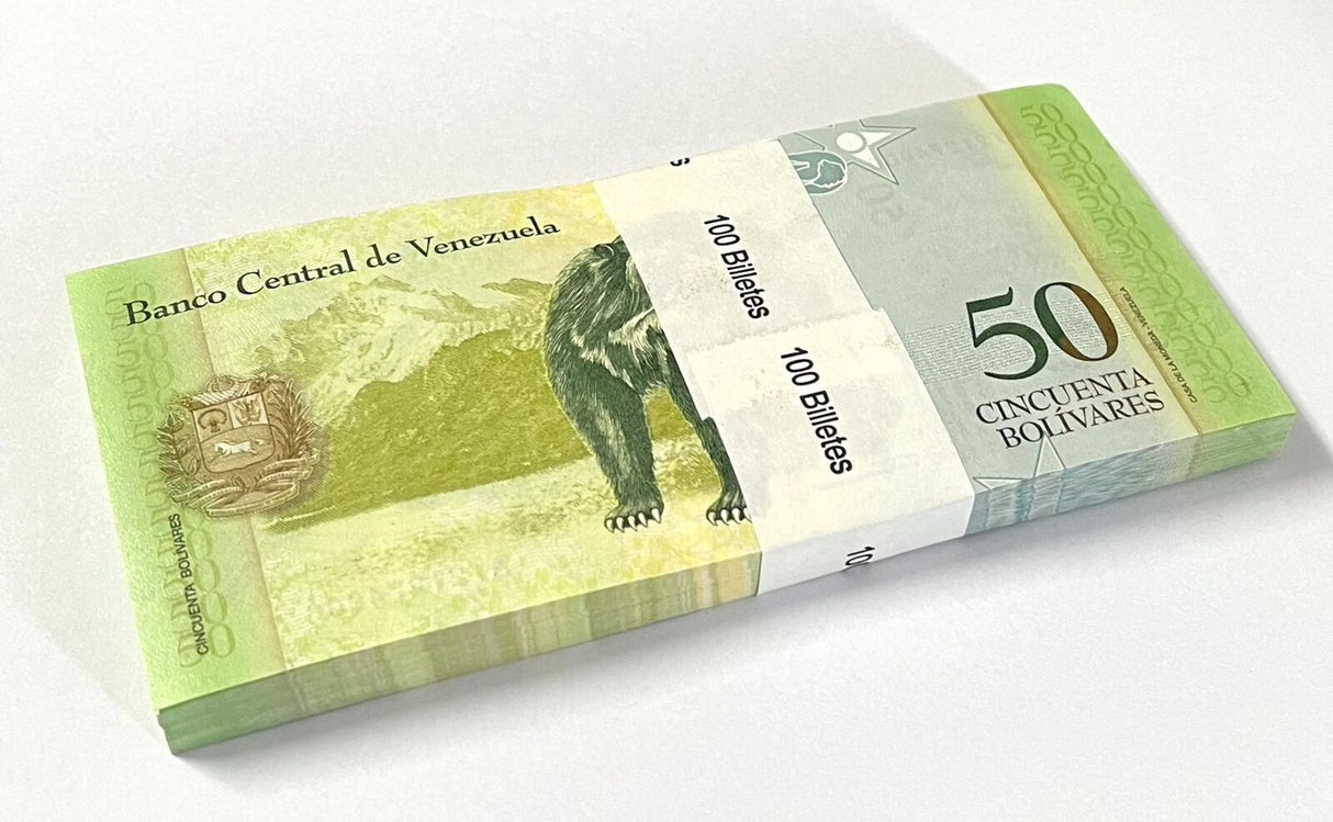 Venezuela 50 Bolivares 2015 P 92 UNC LOT 100 PCS 1 BUNDLE