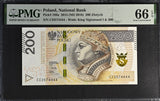 Poland 200 Zlotych 2015 ND 2016 P 189 a Gem UNC PMG 66 EPQ