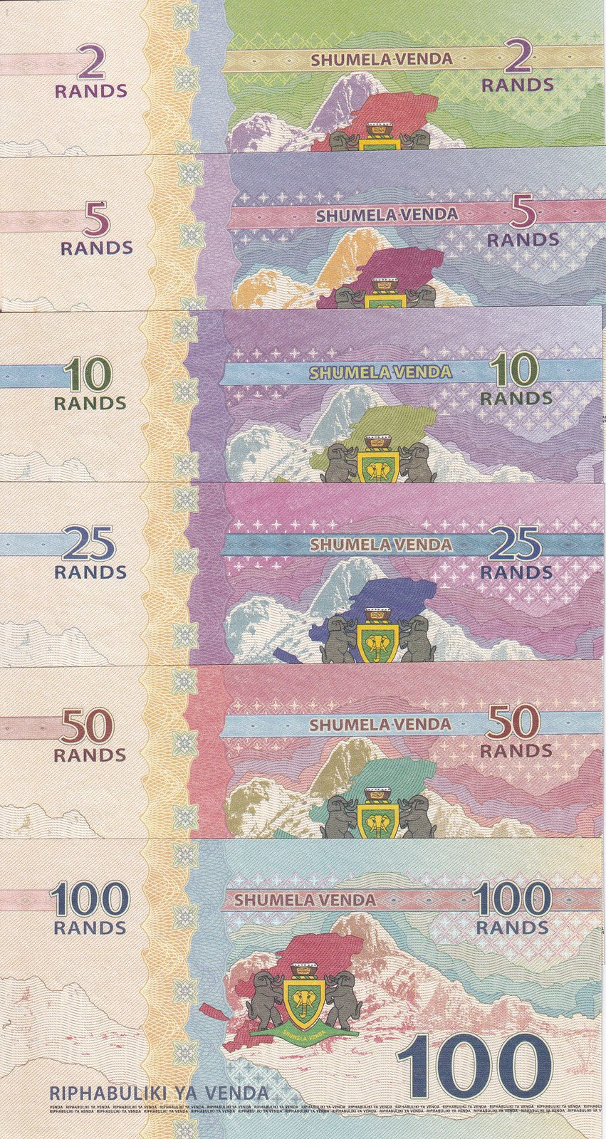 Venda Set 6 , 2 5 10 25 50 100 Rands 2015 Fantasy Truck helicopter Bul ...