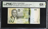 Belize 10 Dollars 2025 P 75 a Superb Gem UNC PMG 68 EPQ