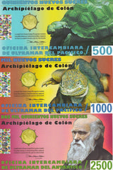 Galapagos Islands Set 3 Wildlife Banknotes 500 1000 2500 2009 - 2012 FANTASY