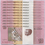 Angola 10 Kwanzas 2012/2017 P 151B UNC LOT 10 PCS 1/10 BUNDLE