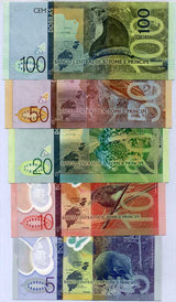 Saint Thomas & Prince Set 5 UNC 5 10 20 50 100 Dobras 2016 P 70 - 74 Sao Tome