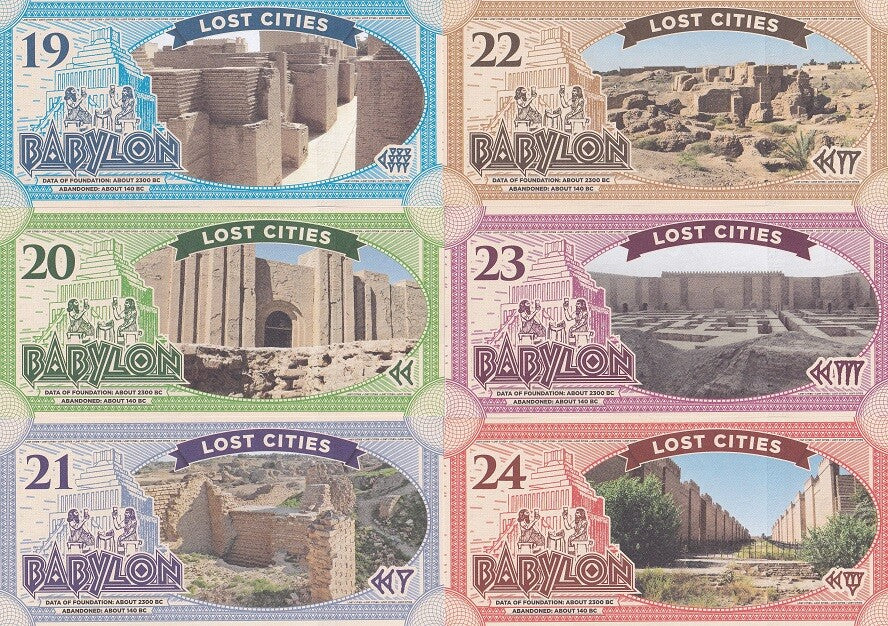 Babylon Set 6 pcs 19 20 21 22 23 24 Lost Cities 2016 Fantasy NOTE