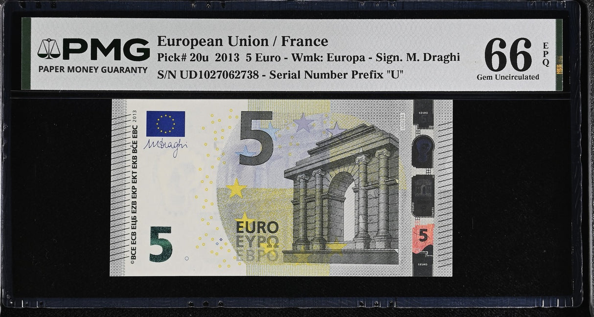 Euro 5 Euro France 2013 P 20 u Gem UNC PMG 66 EPQ